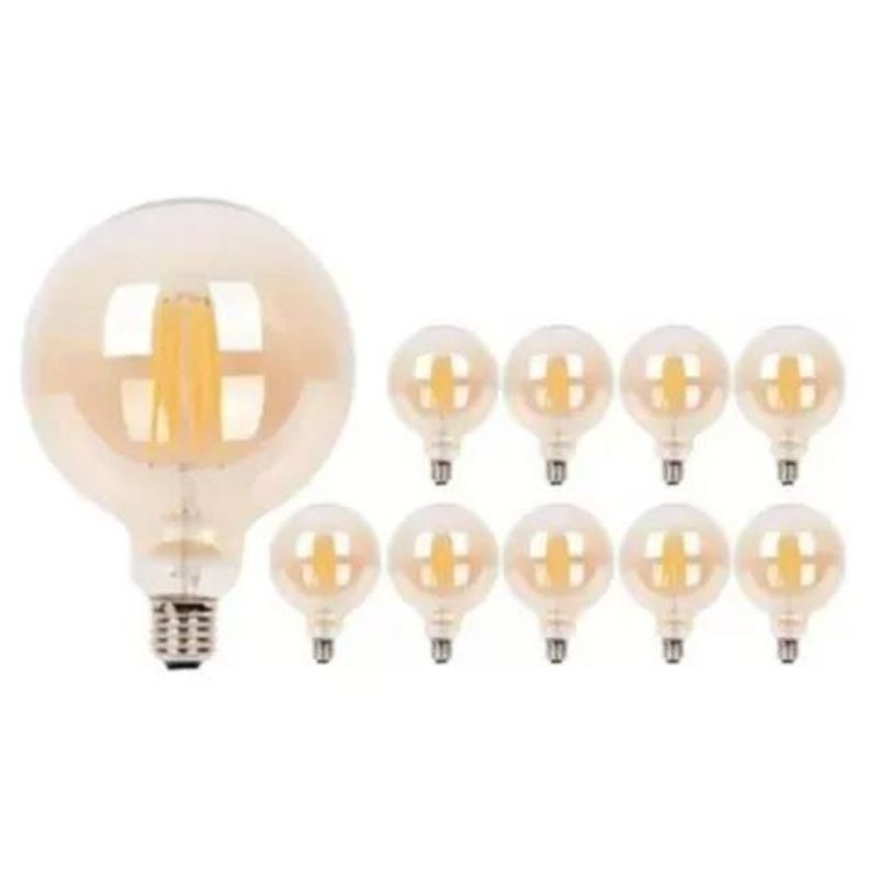 Pack 10 Ampolleta Led G80 Globo Vintage 4w E27 2700k Ámbar-0