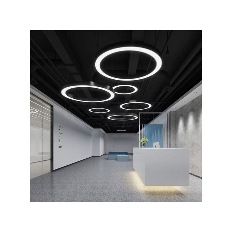 Lámpara Led Colgante Redonda Moderna  60cm 36w Luz Fría-1