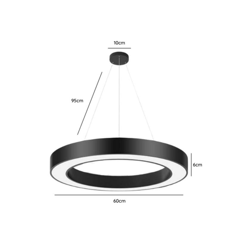 Lámpara Led Colgante Redonda Moderna  60cm 36w Luz Fría-3