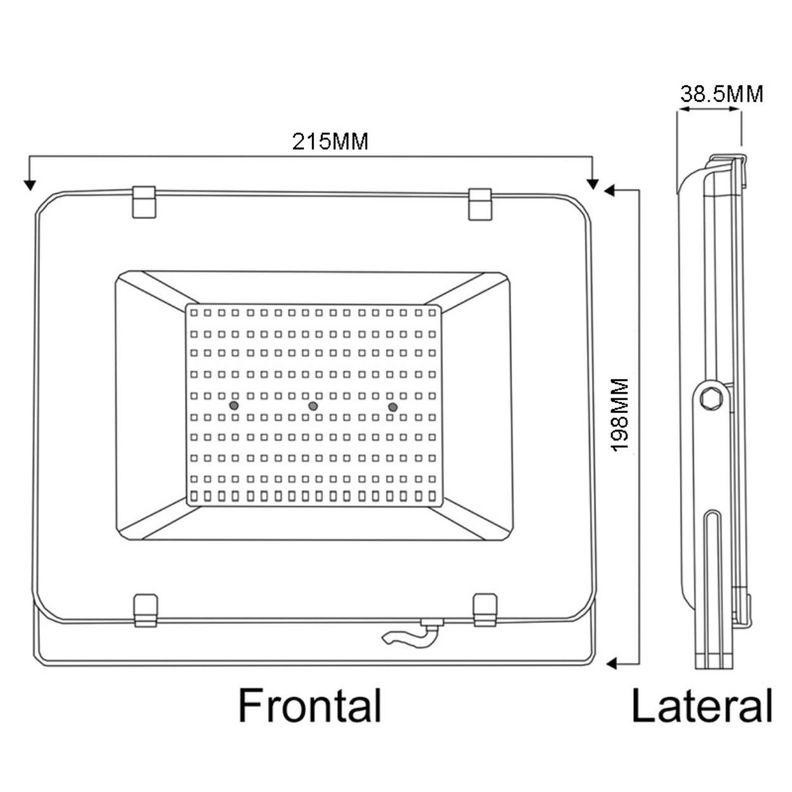Pack 2 Foco Proyector De Area Led 100w Exterior Sec-3