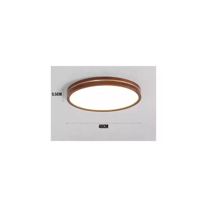 Panel Plafón Led Borde Madera Sobrepuesto  Moderno 40cm Deco-3