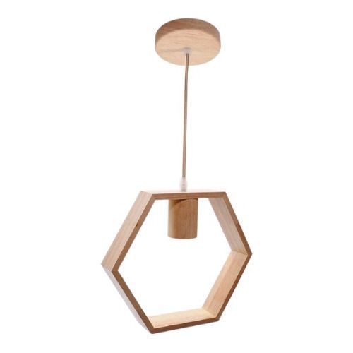 Lampara Decorativa Retro Colgante Vintage Soquete E27 Madera-0