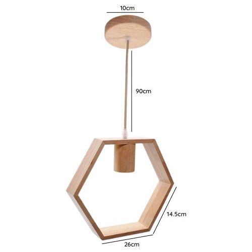 Lampara Decorativa Retro Colgante Vintage Soquete E27 Madera-1