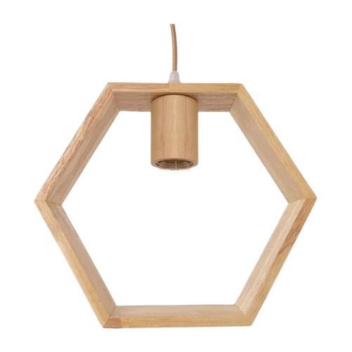 Lampara Decorativa Retro Colgante Vintage Soquete E27 Madera-2