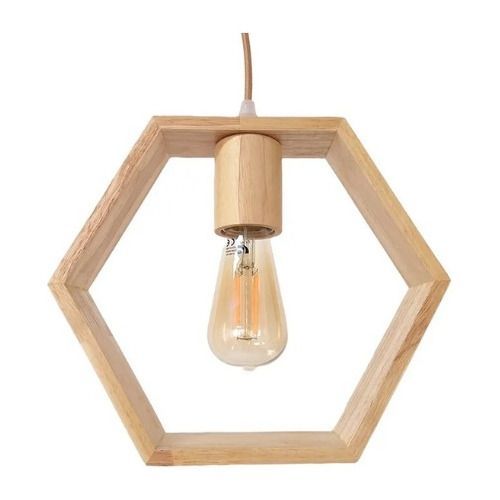 Lampara Decorativa Retro Colgante Vintage Soquete E27 Madera-5