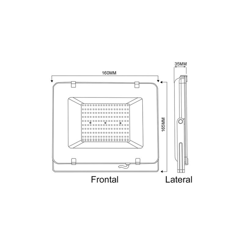 Foco Proyector De Area Led 50w Seguridad Exterior Sec Ip65-3