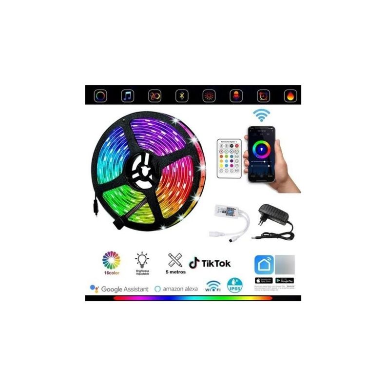 Luces Tik Tok Wifi Cinta Led Rgb 16 Colores 5 Metros-2