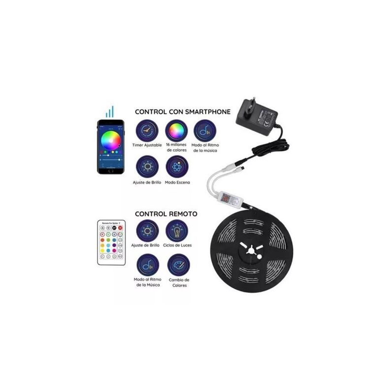 Luces Tik Tok Wifi Cinta Led Rgb 16 Colores 5 Metros-3