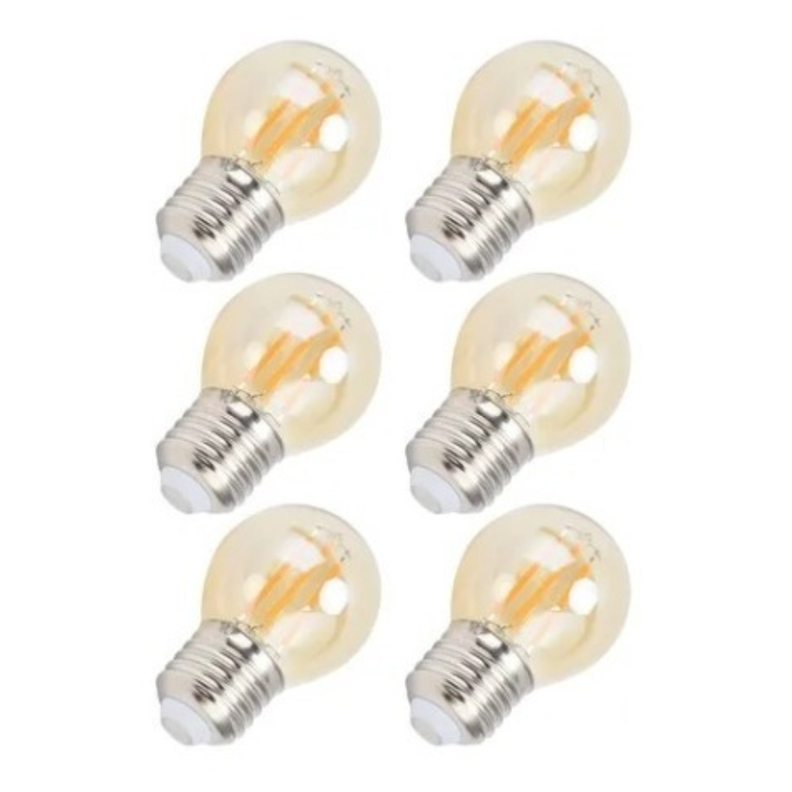 Pack 6 Ampolleta Filamento Led G45 4w Vintage Decorativa-0