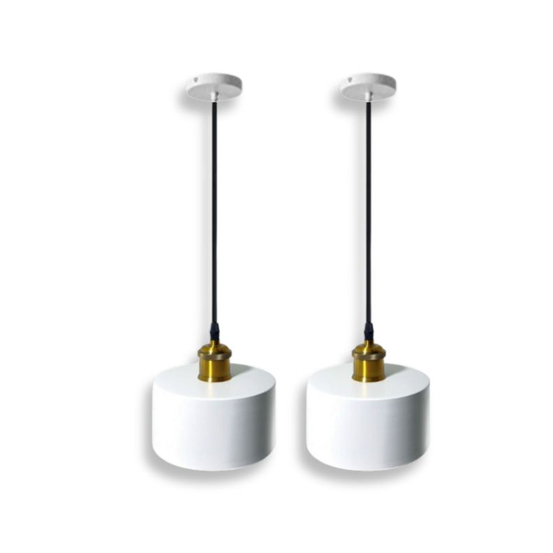 PACK 2 LAMPARA TECHO CANOPE BLANCA PORTA AMPOLLETA  MORAVA-0