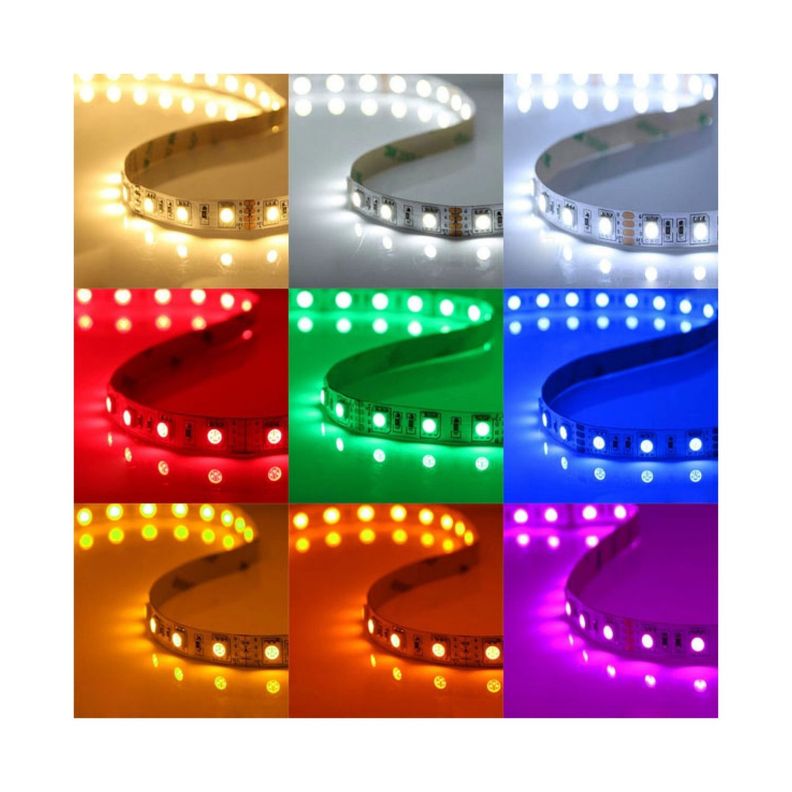 Cinta Led Azul Rojo Impermeable 5 Metros + Conector Al 220v-3