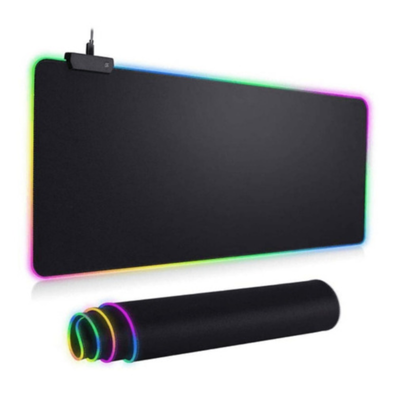 Mouse Pad Alfombrilla Antideslizante  /  Luz Led Rgb Gamer Xl-0