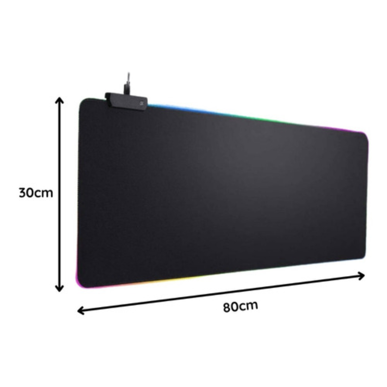 Mouse Pad Alfombrilla Antideslizante  /  Luz Led Rgb Gamer Xl-1