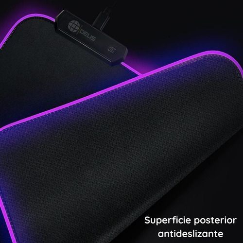 Mouse Pad Alfombrilla Antideslizante  /  Luz Led Rgb Gamer Xl-5