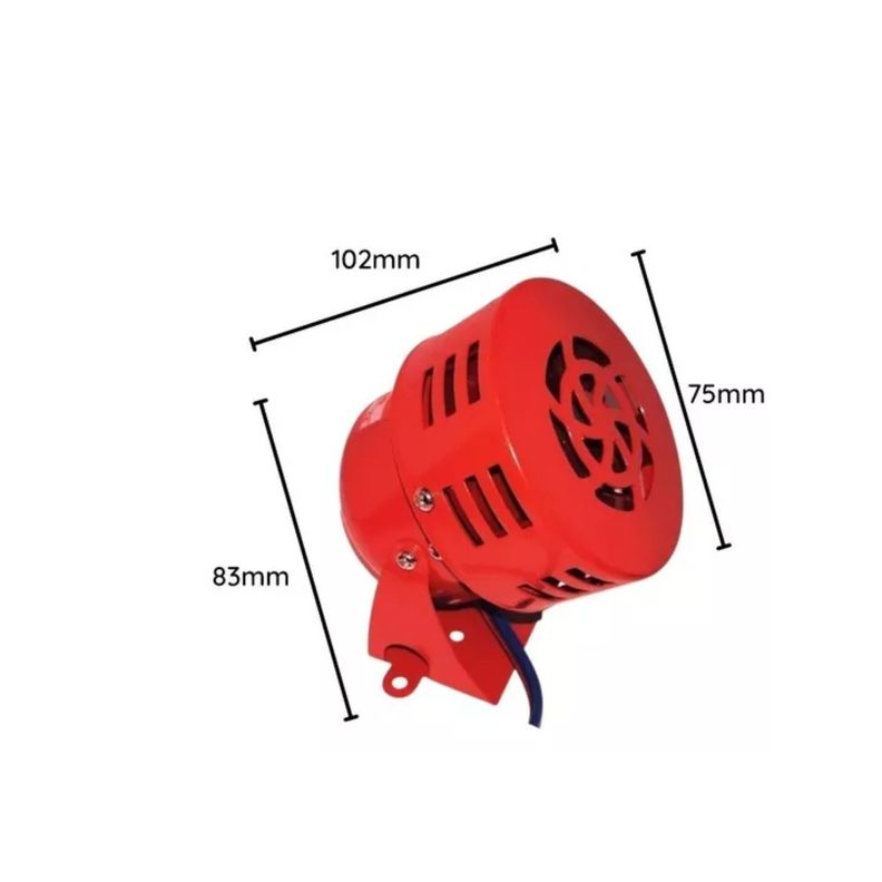 Sirena Metálica Mini Turbina 100db 220v Vdc Alarma Bocina-3