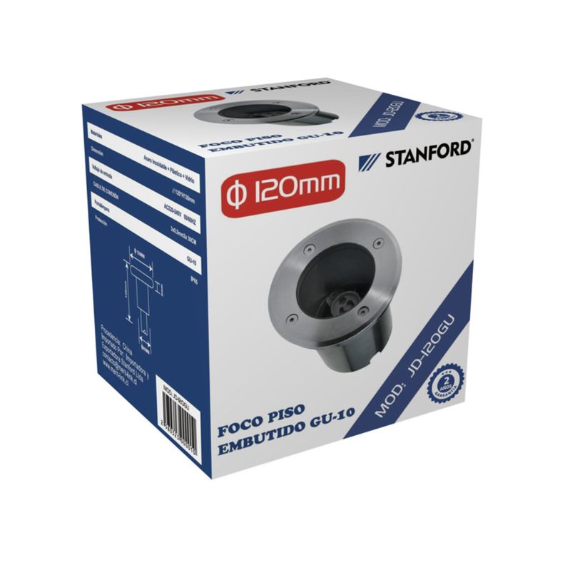 Foco Embutido Piso Porta Ampolleta Dicroico Exterior Gu10-2