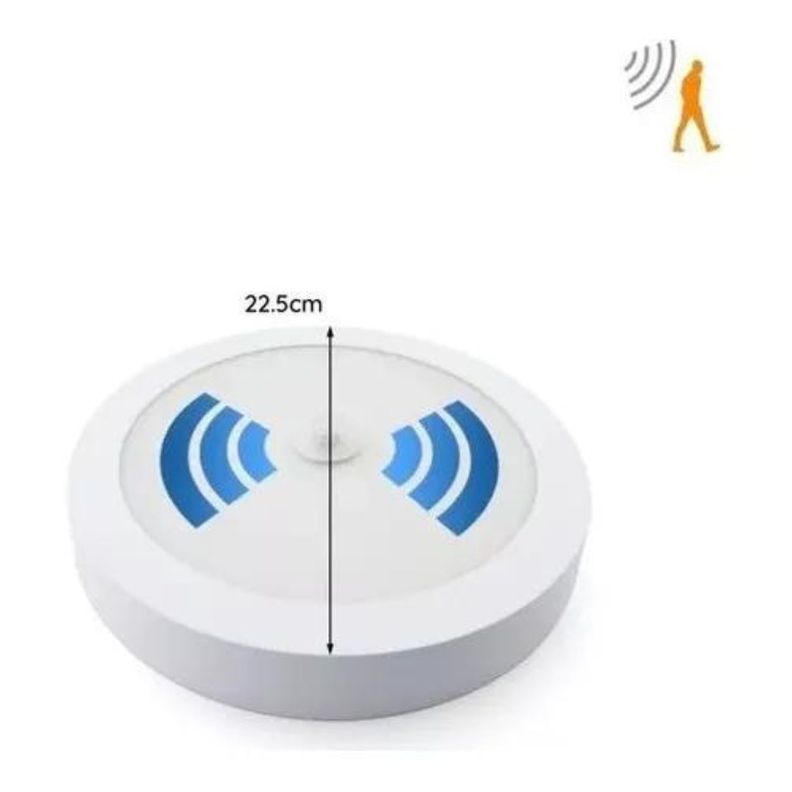 Panel Plafon Led Sobrepuesto Redondo 18w Sensor Movimiento-1