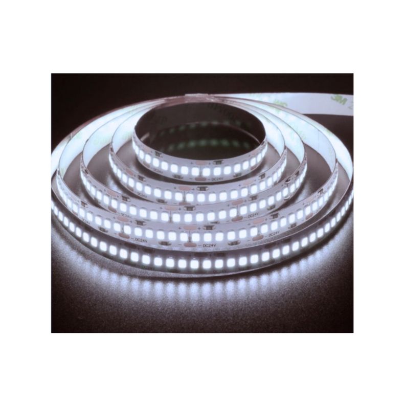 Cinta Led Blanca Impermeable 30 Metros Con Conector Al 220v-1