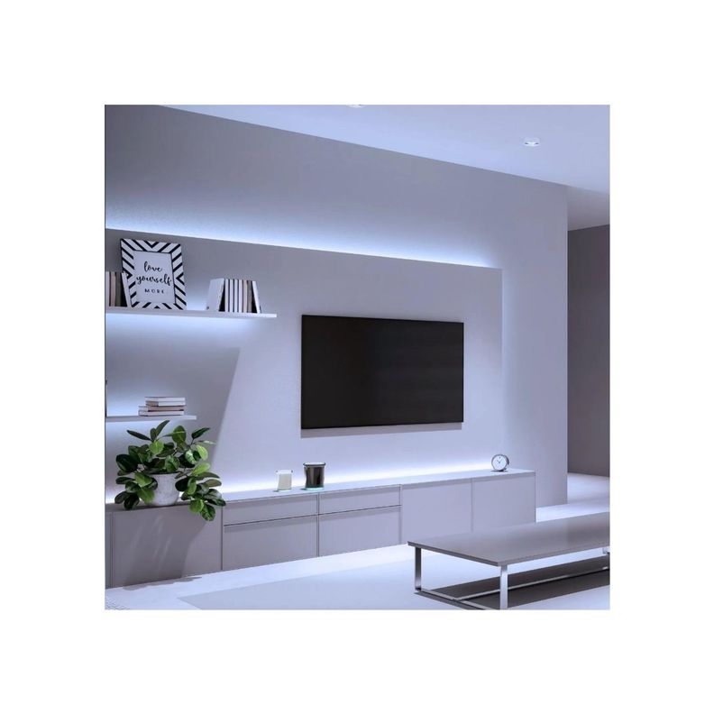 Cinta Led Blanca Impermeable 30 Metros Con Conector Al 220v-2