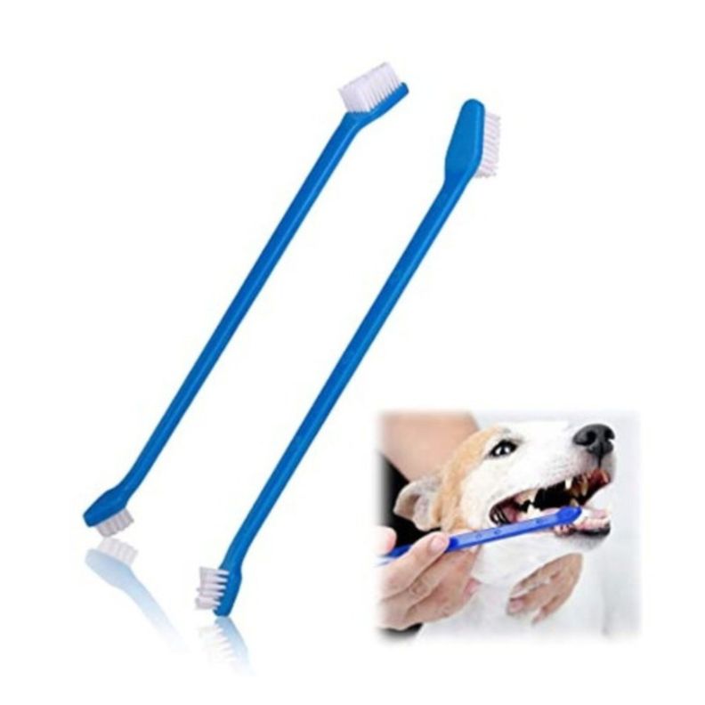 Cepillo De Dientes Doble Higiene Para Mascotas Perros Gatos-0
