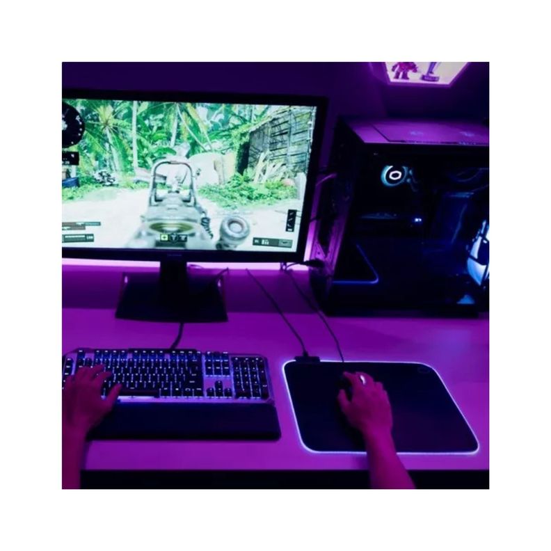 Mouse Pad Alfombrilla Antideslizante  /  Luz Led Rgb Gamer-2