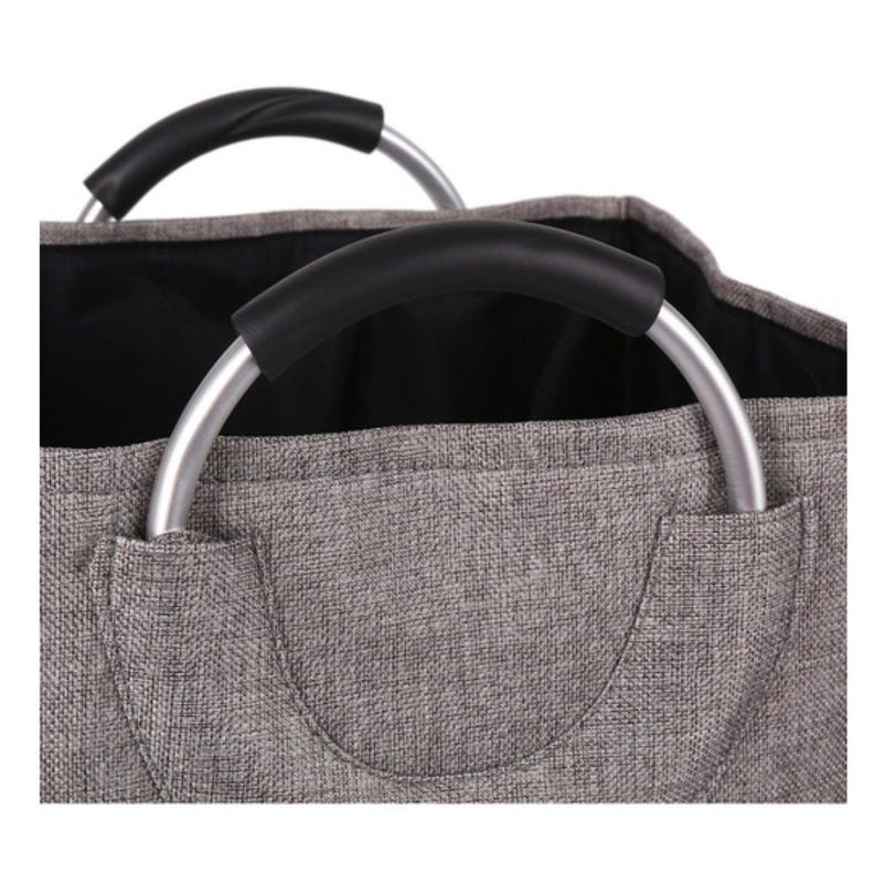 Cesta De Ropa Sucia Plegable Grande Mango De Metal Laundry-3