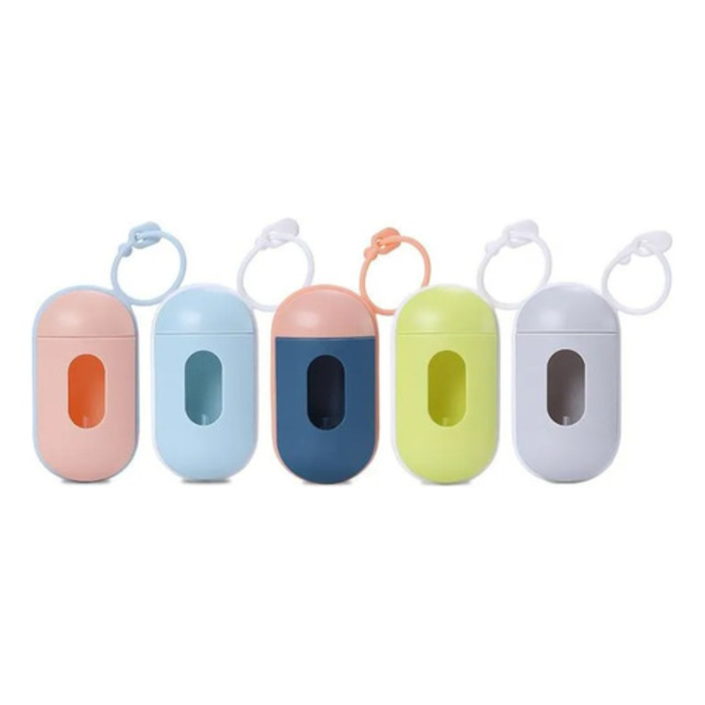 Practico Dispensador Porta Bolsa Desechos Mascotas Paseo-2