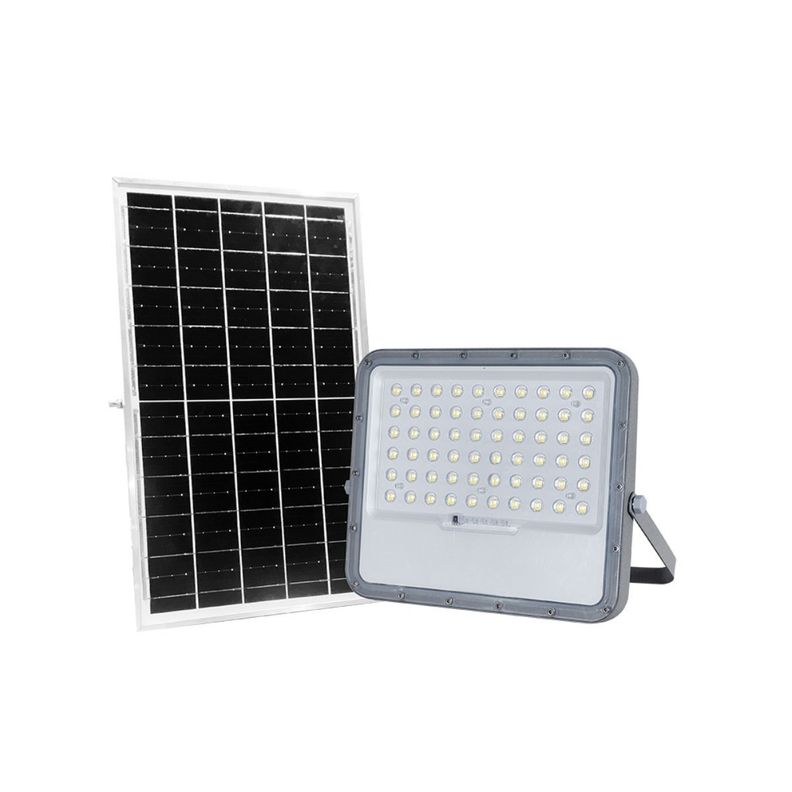 FOCO PROYECTOR LED CON PANEL SOLAR 1400LM LUZ FRIA + CONTROL-0