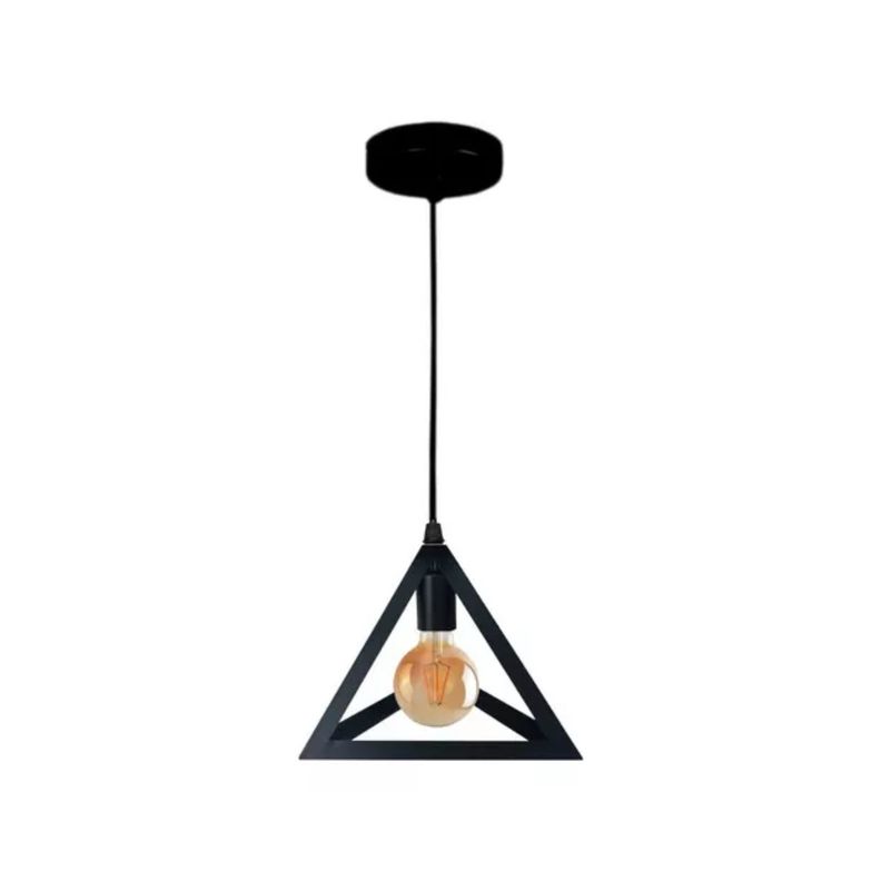 Lampara Colgante De Fierro  Triangulo Industrial  E27-0