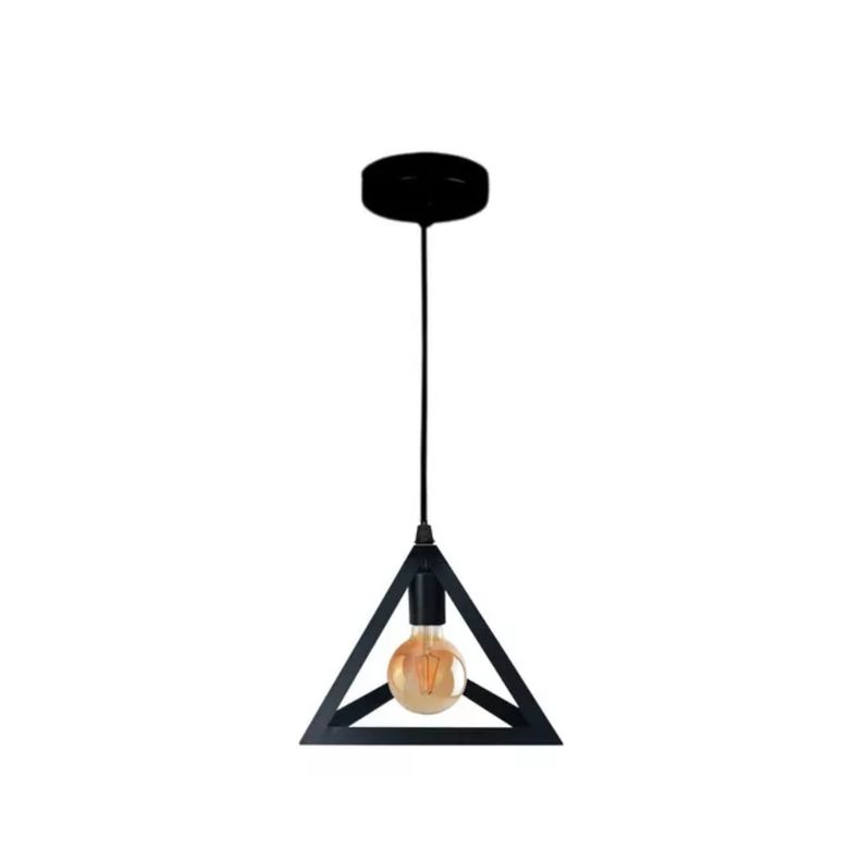 Lampara Colgante De Fierro  Triangulo Industrial  E27-3