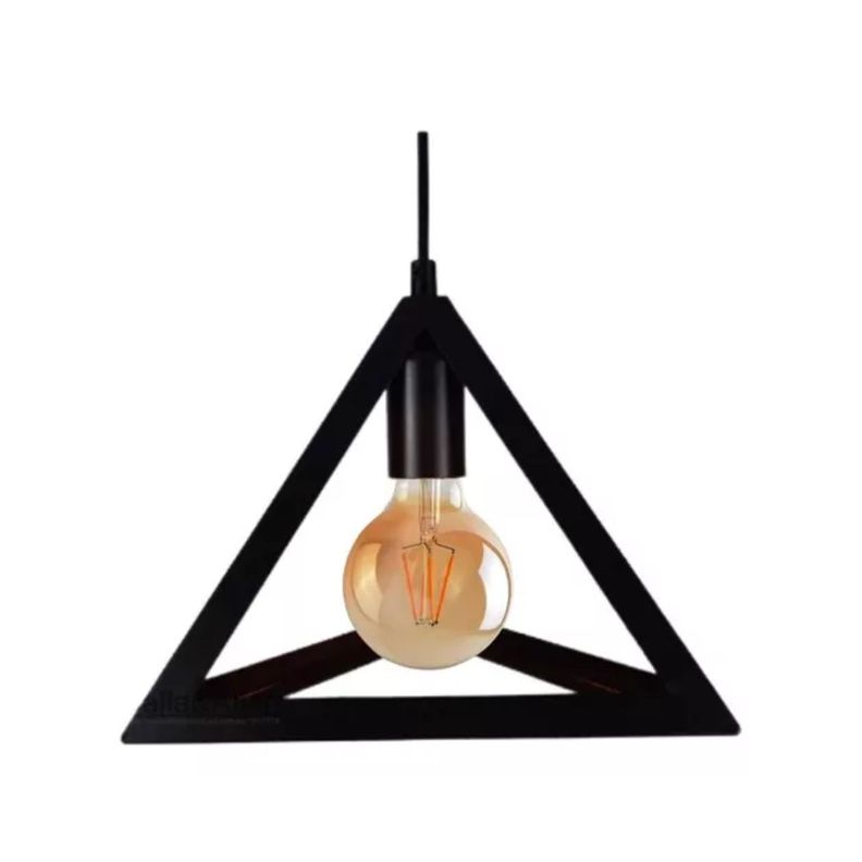 Lampara Colgante De Fierro  Triangulo Industrial  E27-4