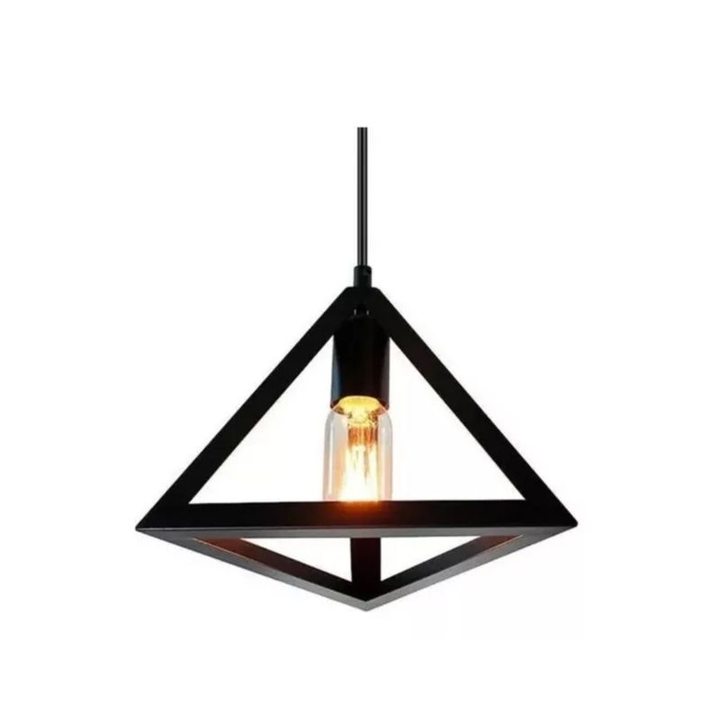 Lampara Colgante De Fierro  Triangulo Industrial  E27-6