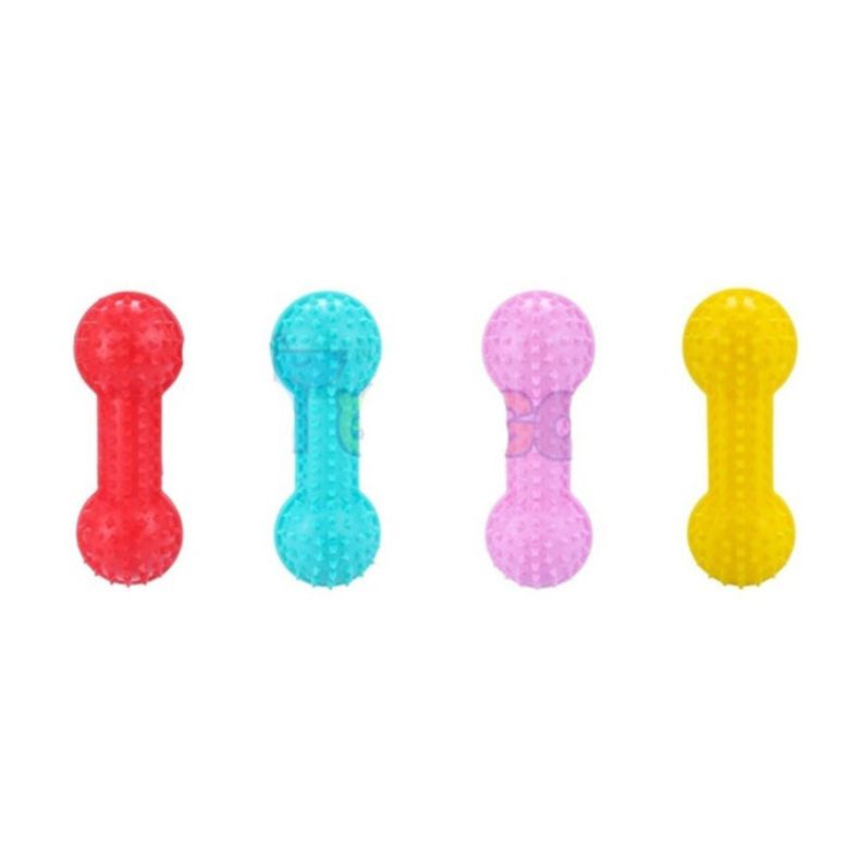 Mancuernas  Juguete Mascota Hueso Goma Con Sonido Para Perro-0