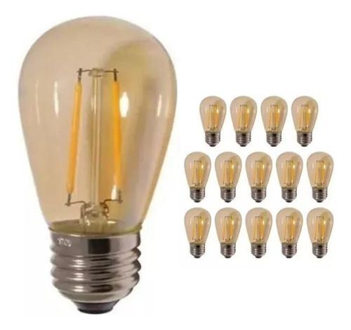 Pack X 15 Ampolleta Led Vintage Edison S14 Rosca Normal E27-0