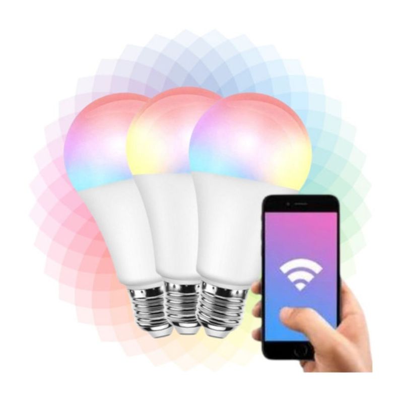 Pack de 3 Ampolleta Inteligente Led Wifi Multicolor SmartE27-0