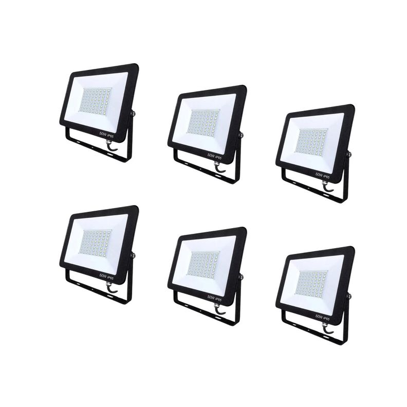Foco Proyector Area Led 50w Eco Seguridad Exterior Pack 6-0