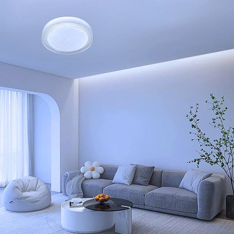 Lámpara Plafón Led 48W 26CM Redondo Sobrepuesto Elegante-4