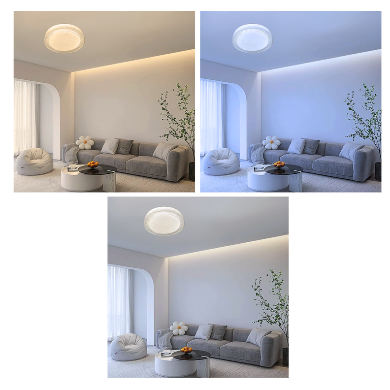Lámpara Plafón Led 48W 26CM Redondo Sobrepuesto Elegante-5