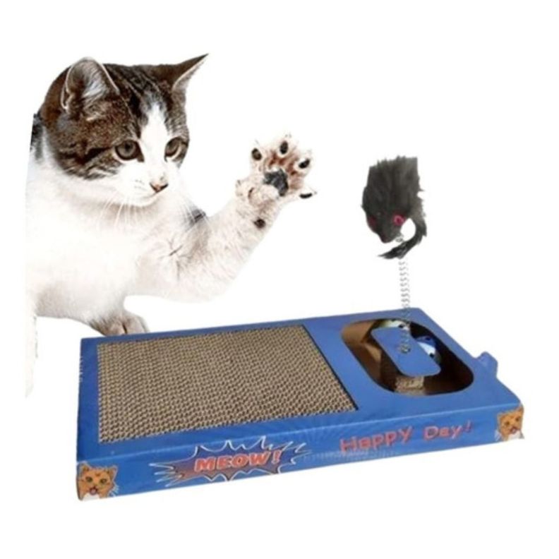 Divertido Juguete Para Gatos Atrapa Al Ratón Con Rascador-0