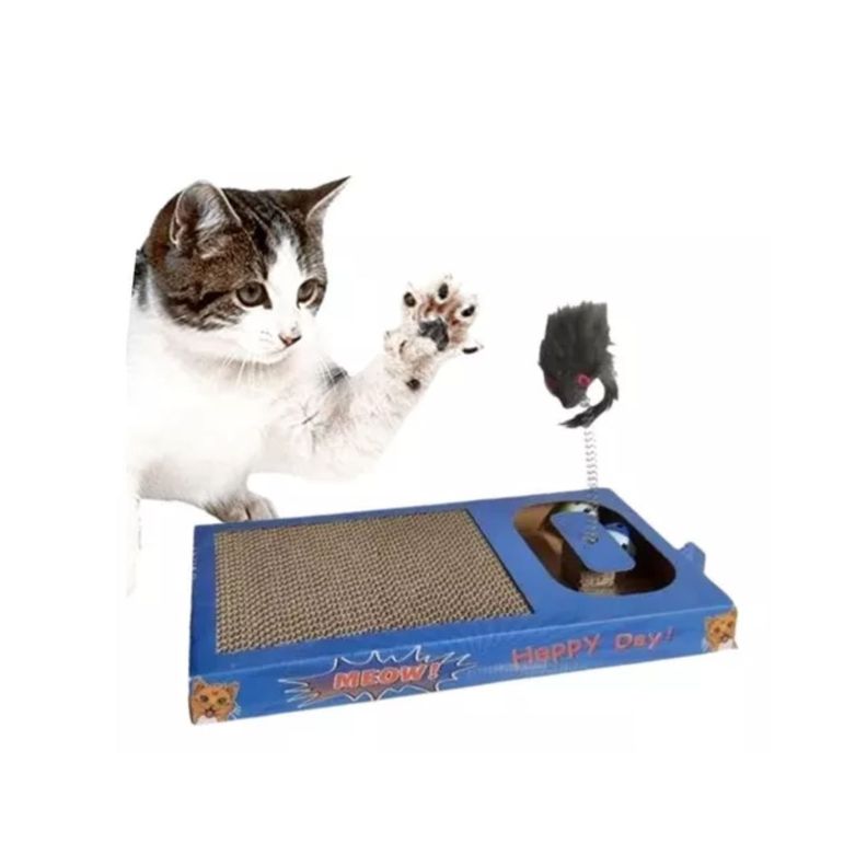 Divertido Juguete Para Gatos Atrapa Al Ratón Con Rascador-4