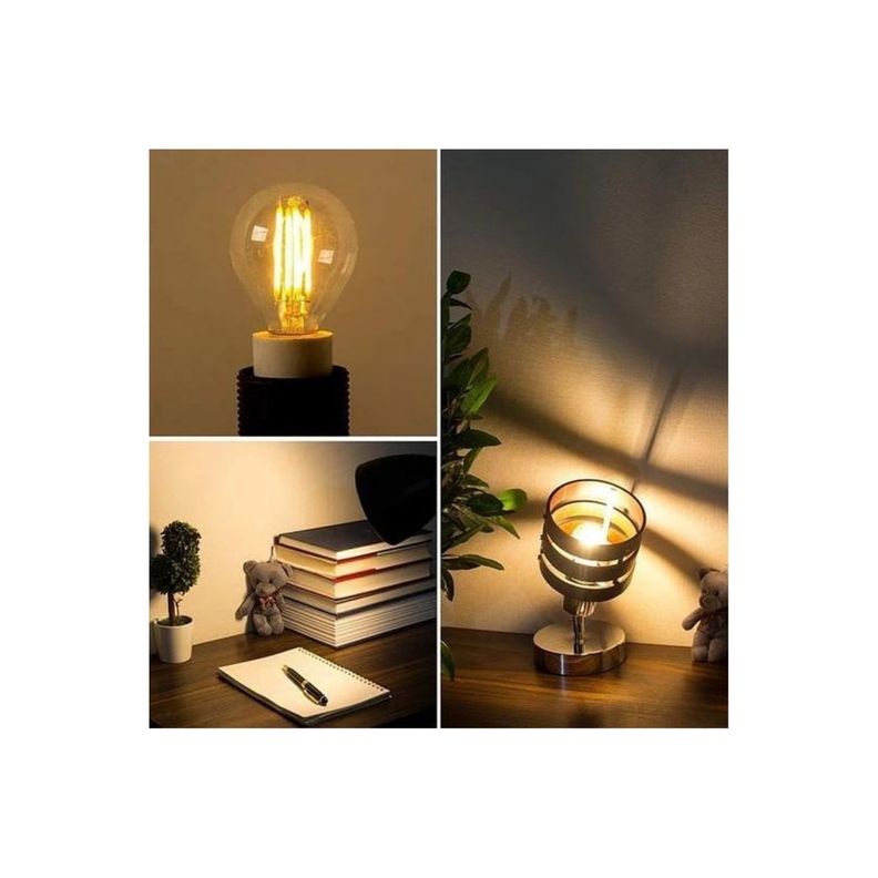 Pack 4 Ampolletas Led A60 Vintage 6w E27 2700k Ambar Retro-1