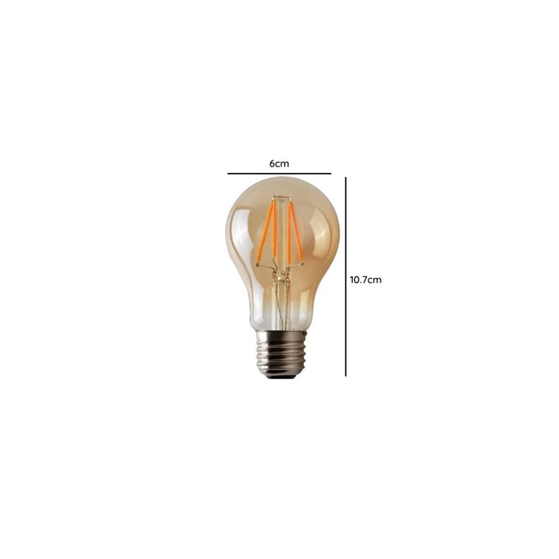 Pack 4 Ampolletas Led A60 Vintage 6w E27 2700k Ambar Retro-3