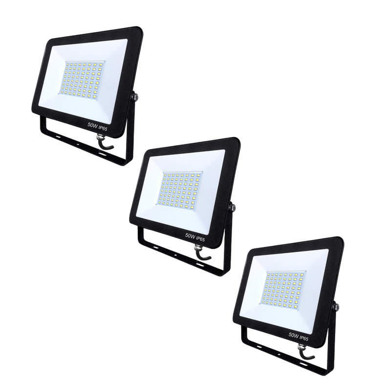 Foco Proyector Area Led 50w Eco Seguridad Exterior Pack 3-0