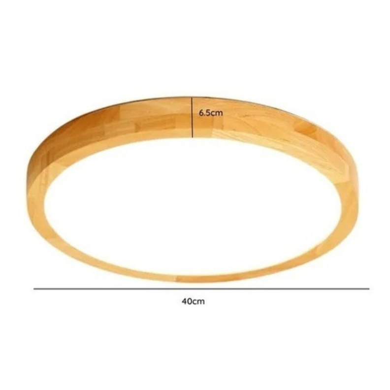 Panel Plafón Led Borde Madera Sobrepuesto  Moderno 40cm 76w-2