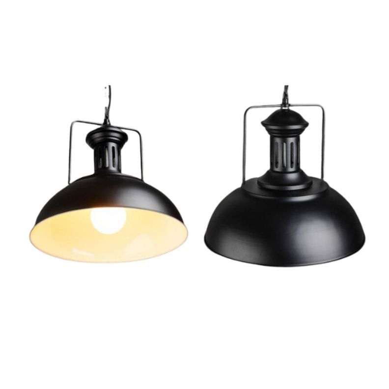 Lampara Colgante E27 Vintage Negra Decorativa Con Ampolleta-0