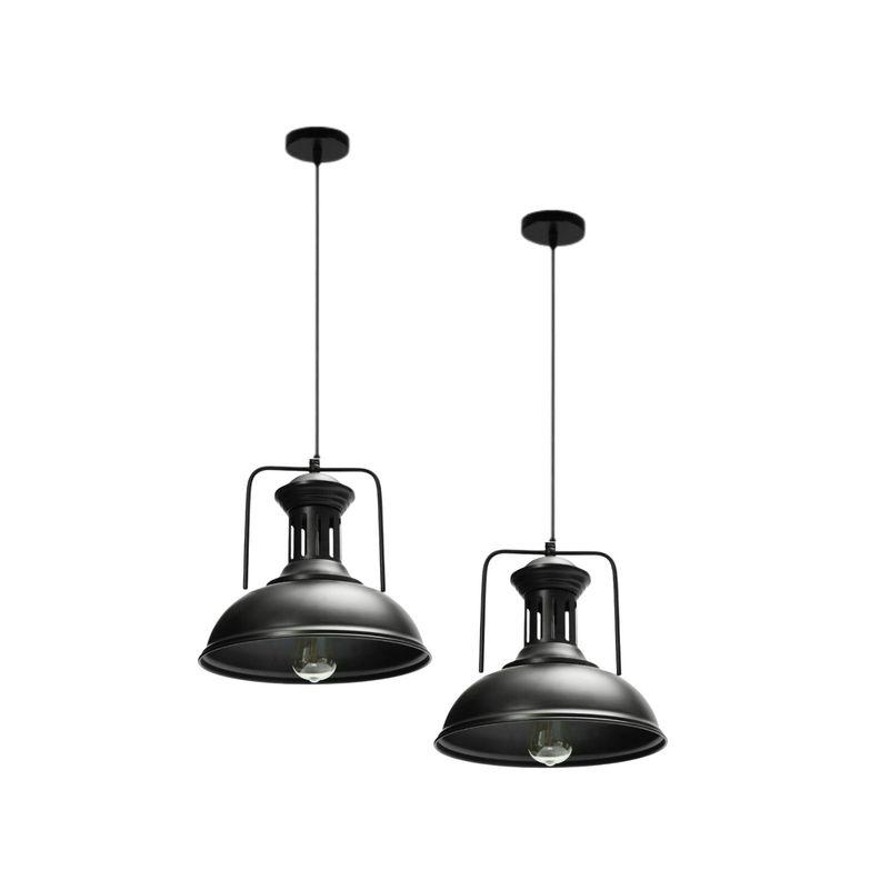 Lampara Colgante E27 Vintage Negra Decorativa Con Ampolleta-1