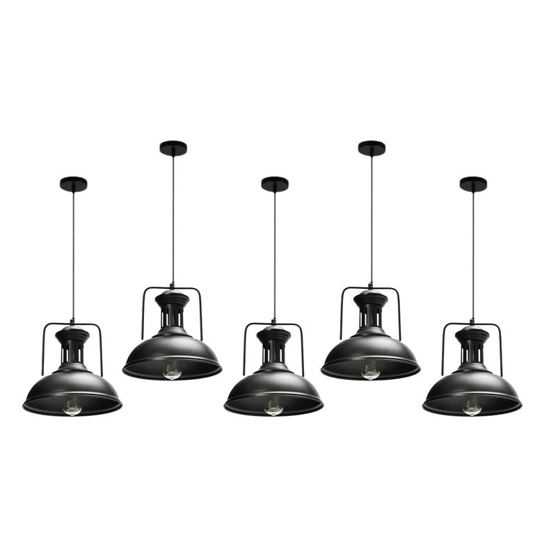 Lampara Colgante E27 Vintage Negra Decorativa Con Ampolleta-2