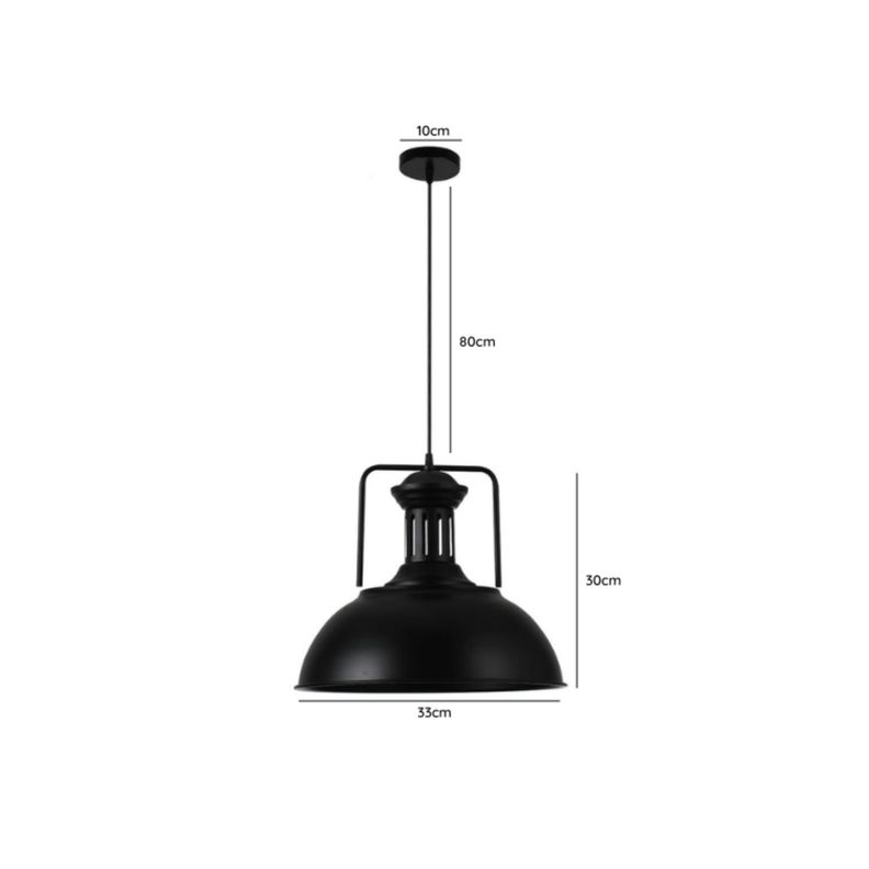 Lampara Colgante E27 Vintage Negra Decorativa Con Ampolleta-3