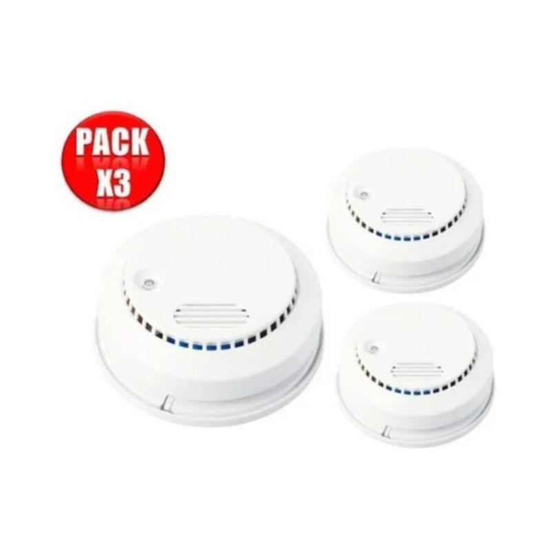 Pack 3 Sensor De Humo Fotoelectrico-0