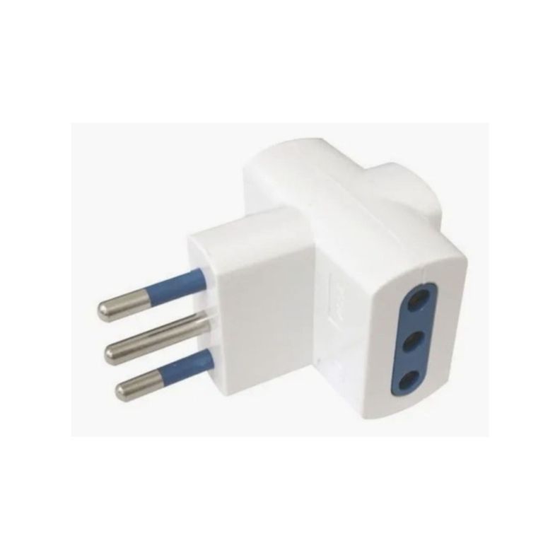 Enchufe Adaptador Triple Blanco 1500w 250v 10a Certificado-1